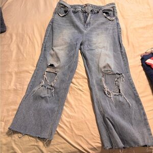 Risen cropped jeans